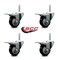 Service Caster 3 Inch Black Polyurethane Swivel 58 Inch Threaded Stem Caster Set with Total Lock Brake SCC-TSTTL20S314-PPUB-BLK-58212-4 - alternate 3